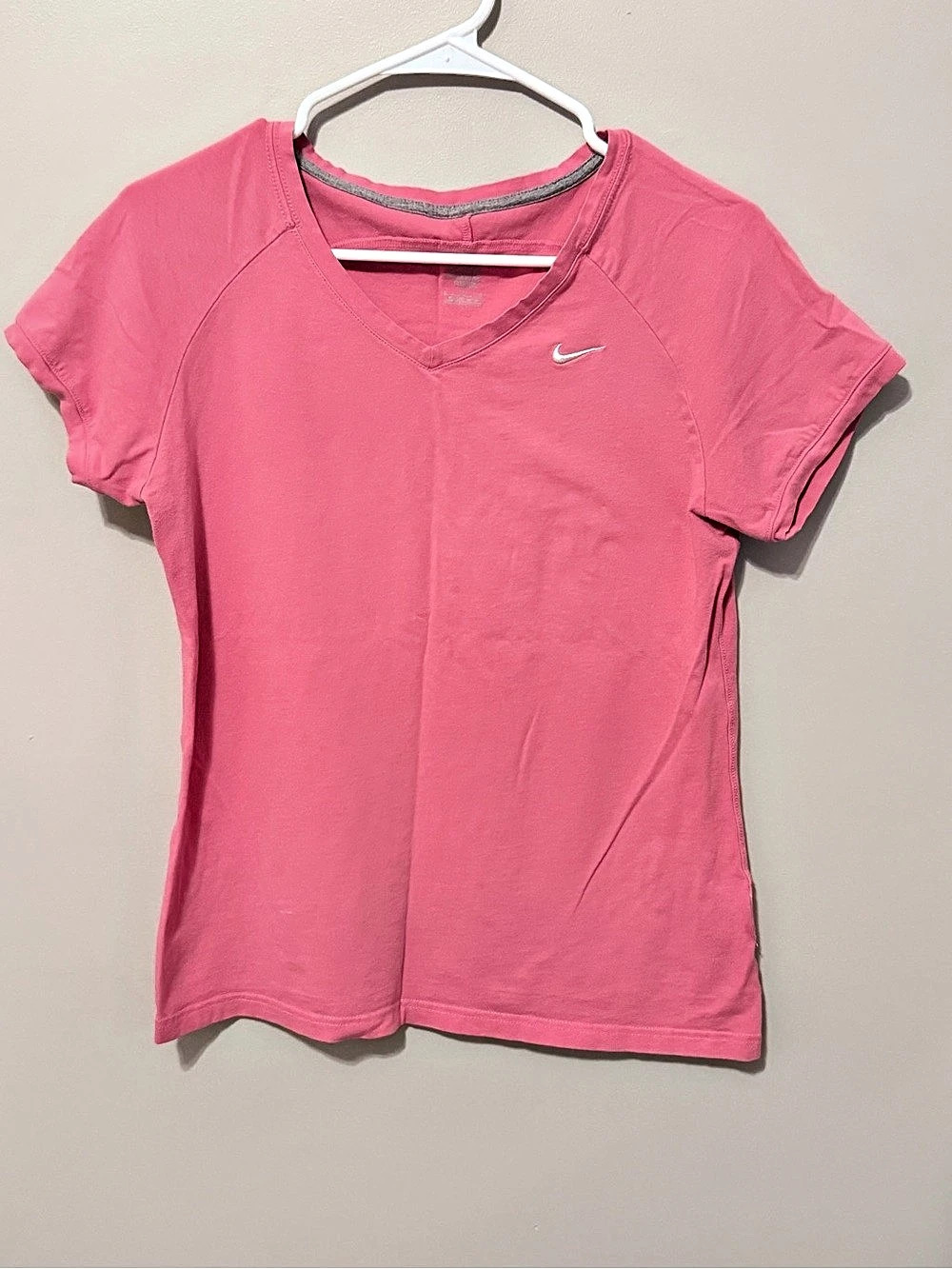 🩷 Nike Running Dri-FIT Pink V-Neck Athletic Tee